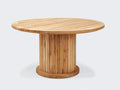 Tavolo da giardino - legno massello - 138x138x76 cm - marrone dorato - scultoreo moderno