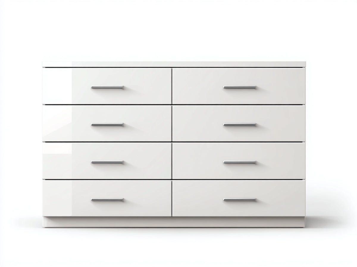 Cassettiera - Legno ingegnerizzato - 148x41x80 cm - Bianco - Stile moderno