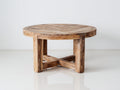 Tavolo da giardino - legno massello - 110x110x68 cm - marrone naturale - rustico