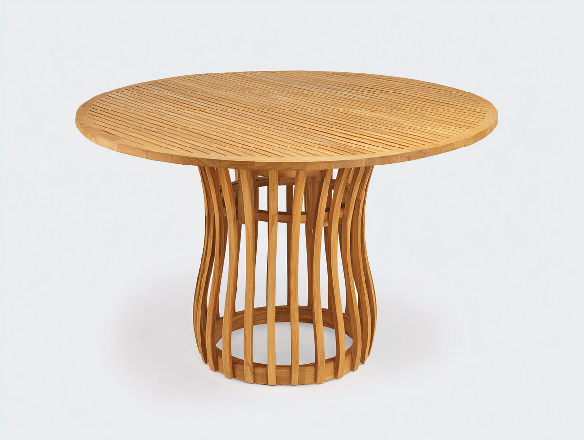Tavolo da giardino - legno massello - 150x150x75 cm - naturale - contemporaneo