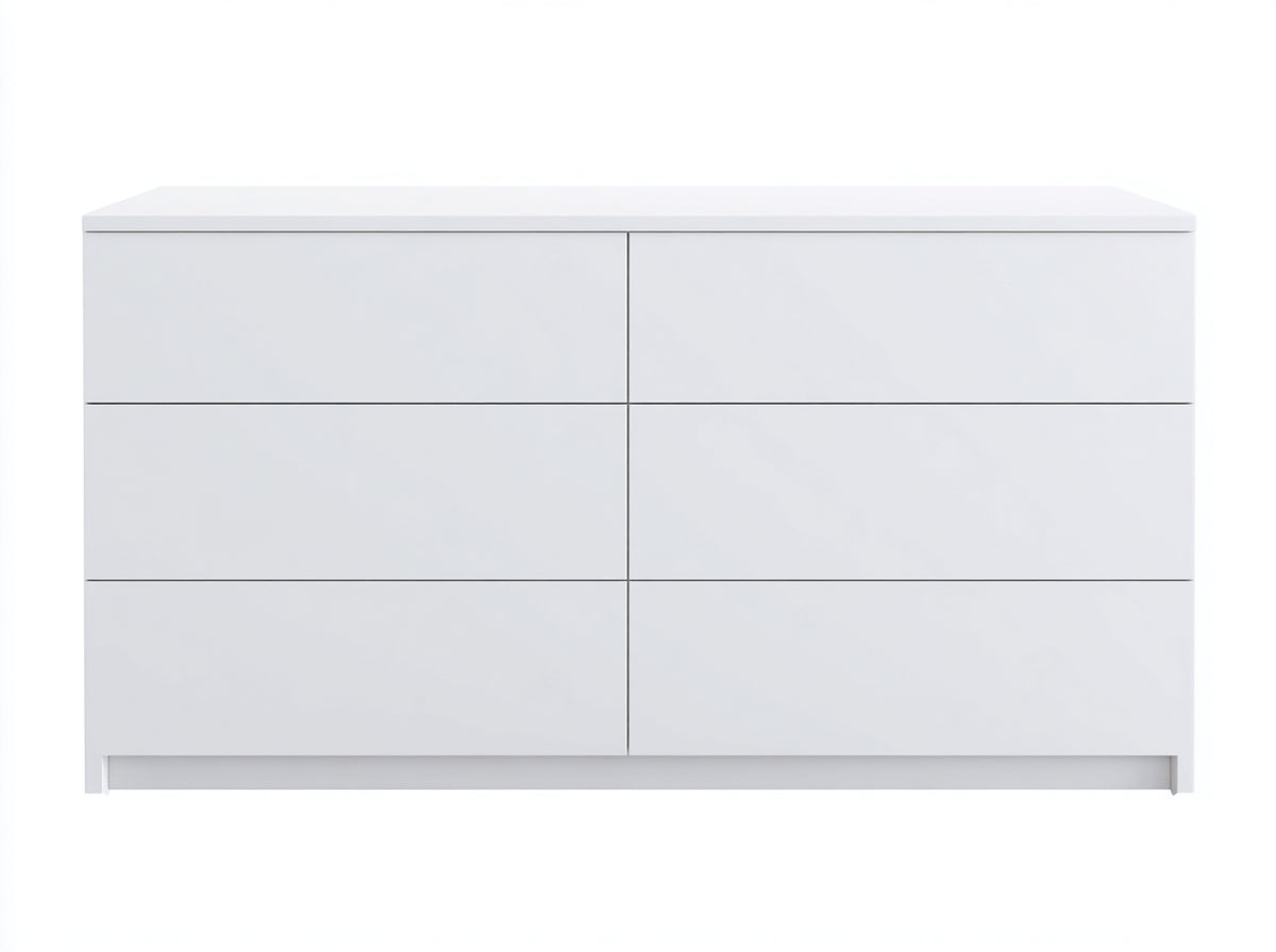 Cassettiera - Legno ingegnerizzato - 145x42x79 cm - Bianco opaco - Stile minimalista