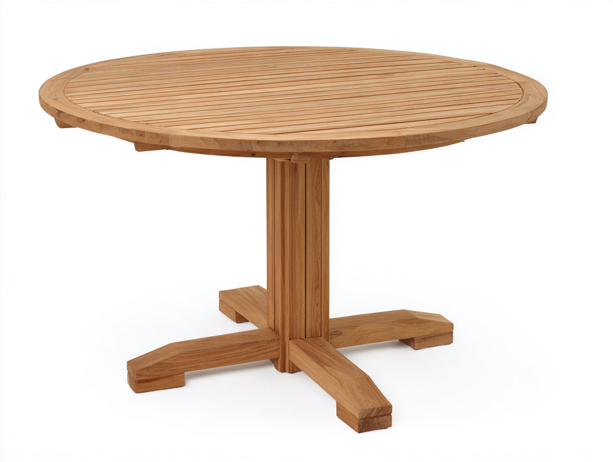 Tavolo da giardino - legno massello - 138x138x75 cm - naturale - contemporaneo