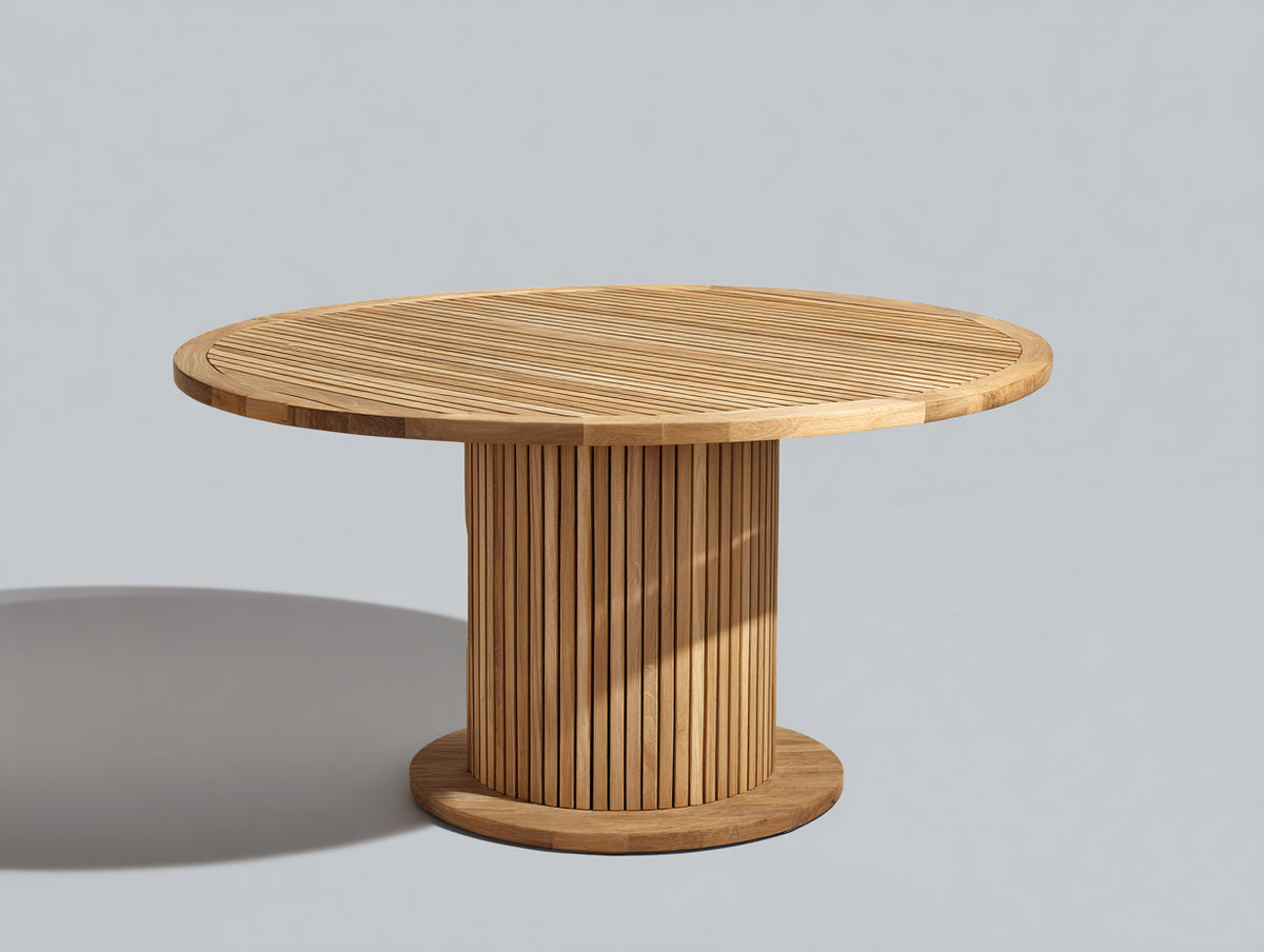 Tavolo da giardino - legno massello - 120x120x75 cm - naturale - moderno