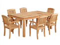 Set da pranzo da esterno - Legno - 180x100x75 cm - Marrone naturale - Stile tradizionale