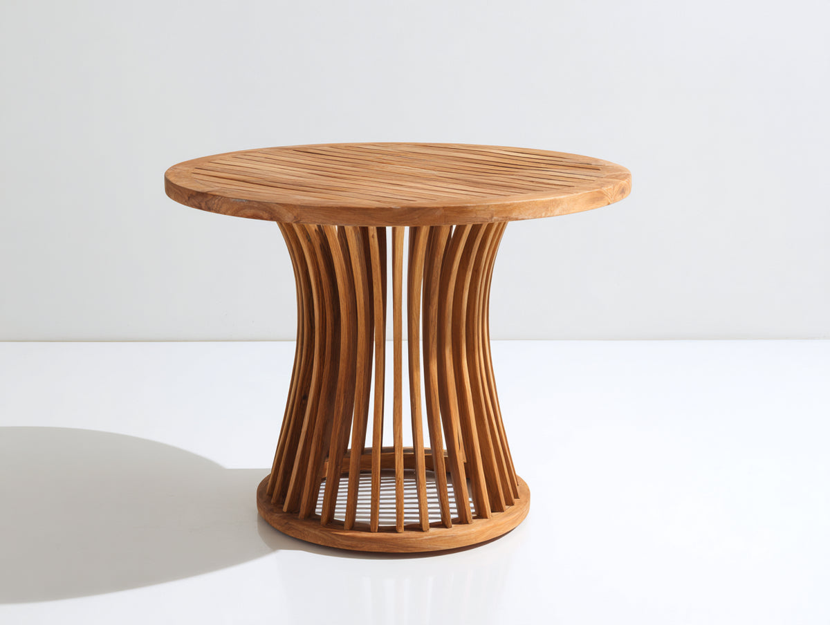 Tavolo da giardino - legno massello - 130x130x75 cm - marrone miele - organico moderno