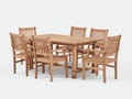 Set da pranzo da esterno - Legno - 180x95x76 cm - Marrone naturale - Stile tradizionale