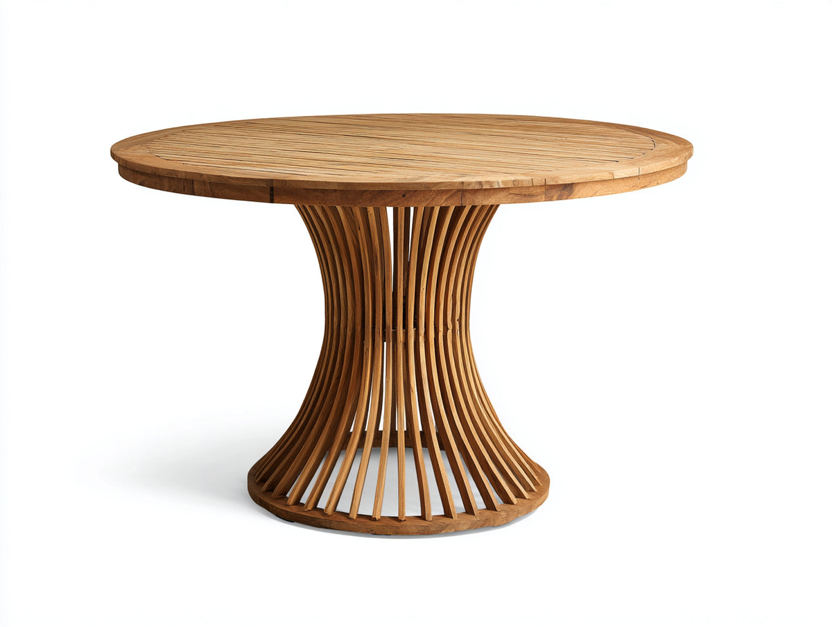 Tavolo da giardino - legno massello - 136x136x75 cm - marrone miele - organico moderno