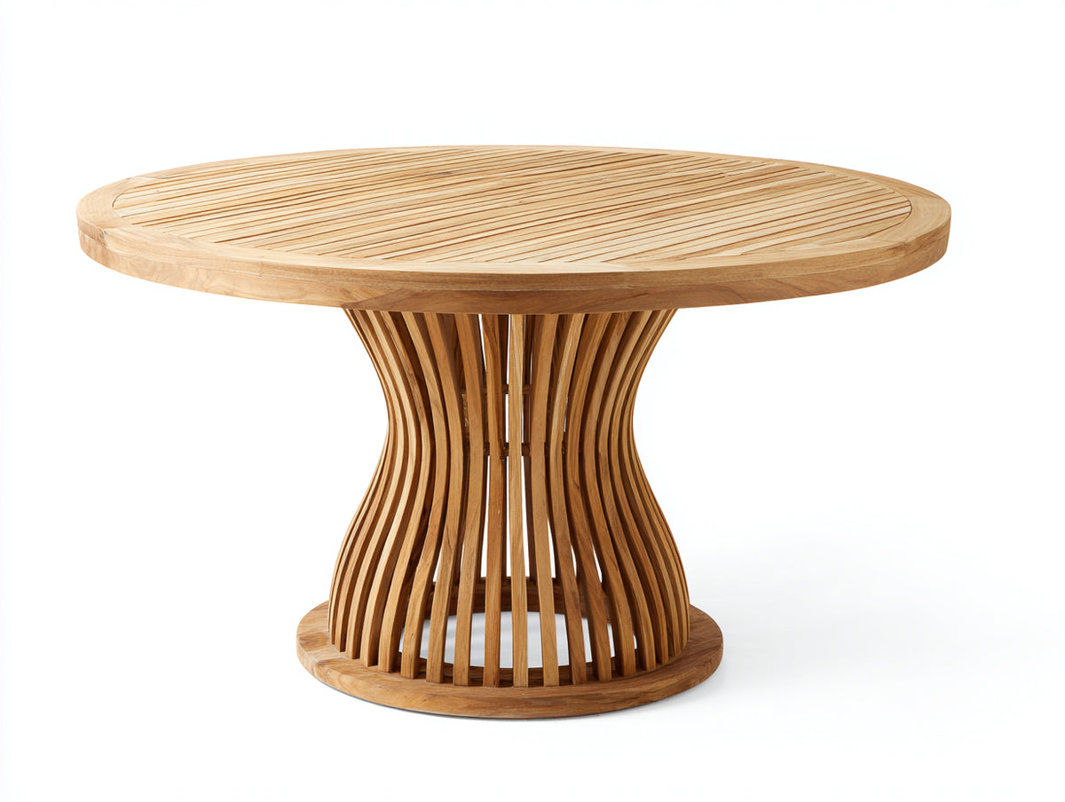 Tavolo da giardino - legno massello - 142x142x75 cm - miele chiaro - naturale contemporaneo