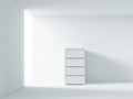 Cassettiera - Legno ingegnerizzato - 52x40x103 cm - Bianco opaco - Stile minimalista