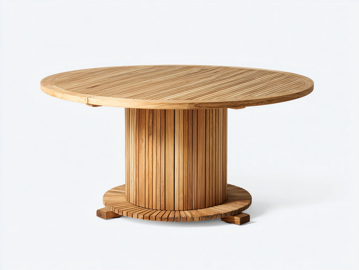Tavolo da giardino - legno massello - 140x140x75 cm - naturale - moderno