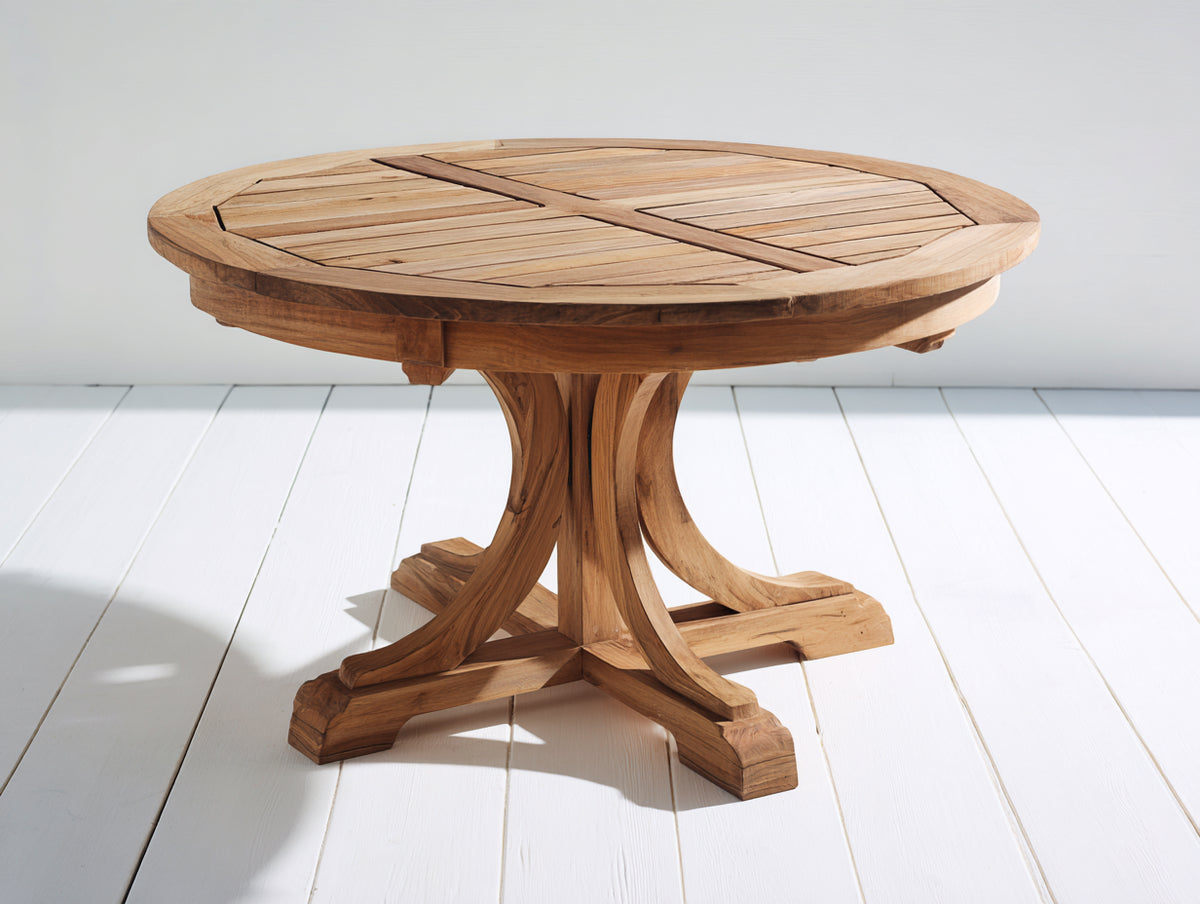 Tavolo da giardino - legno massello - 130x130x75 cm - marrone miele - classico elegante