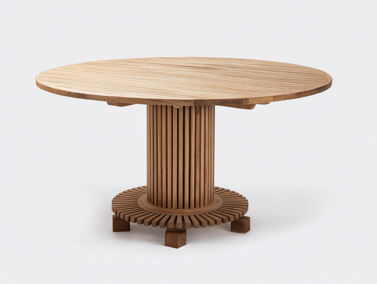 Tavolo da giardino - legno massello - 148x148x75 cm - naturale - decorativo contemporaneo