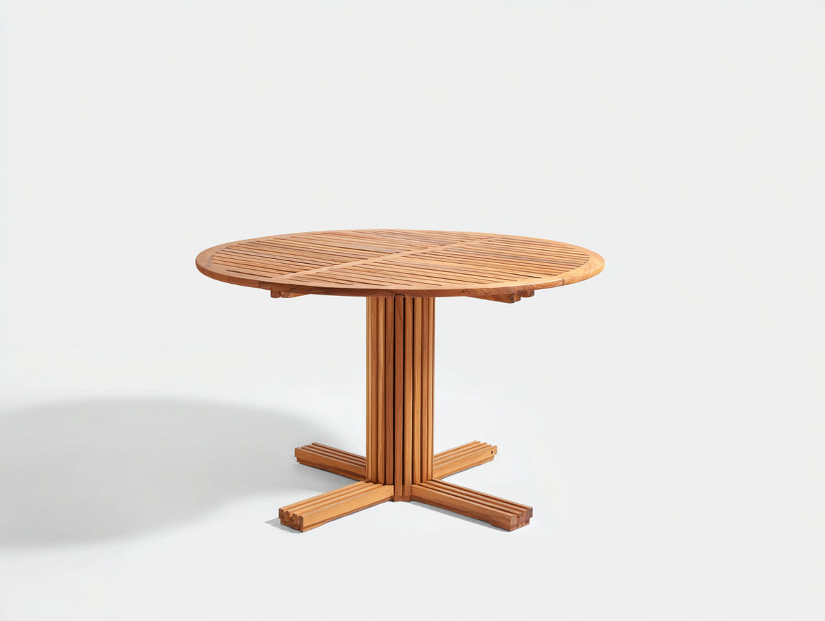 Tavolo da giardino - legno massello - 120x120x74 cm - marrone naturale - minimalista
