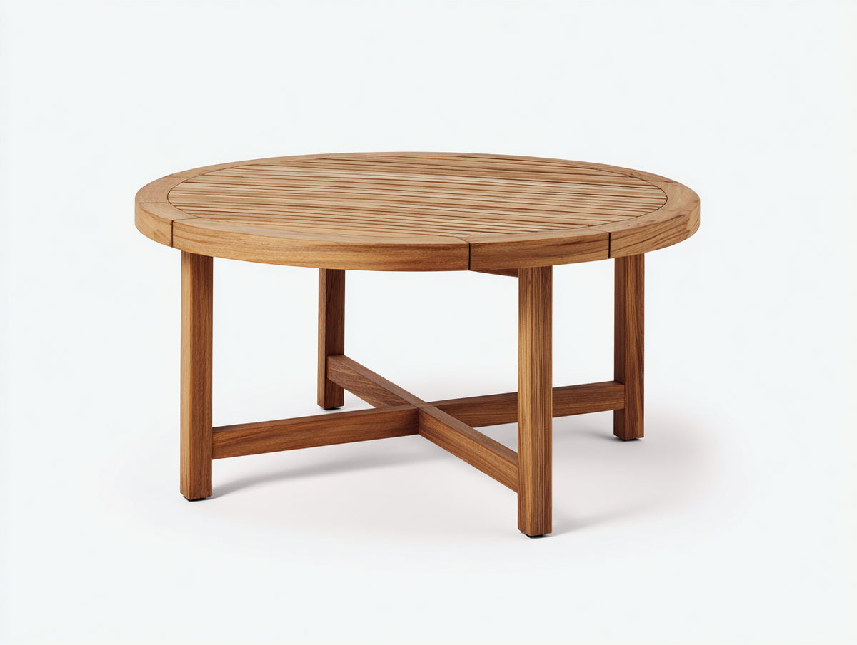 Tavolo da giardino - legno massello - 138x138x74 cm - marrone naturale - moderno